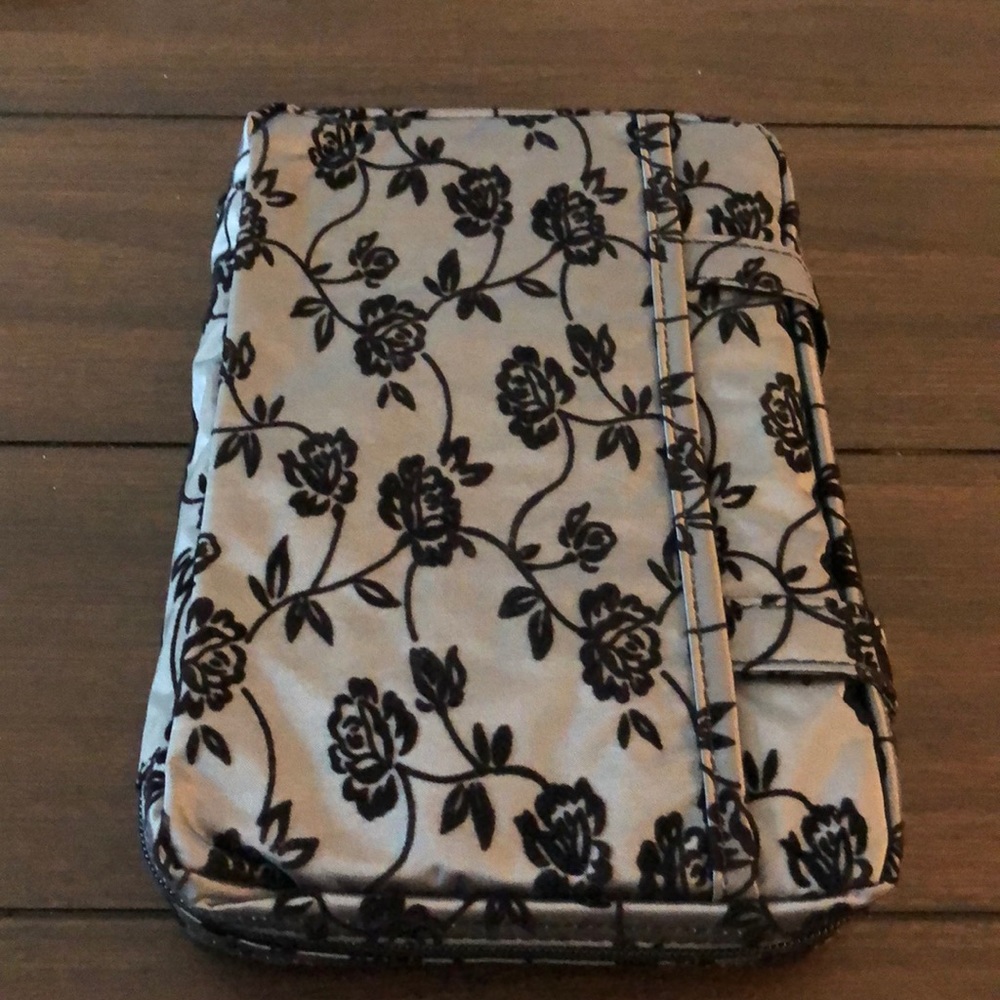 Beautiful floral grey Bible cover